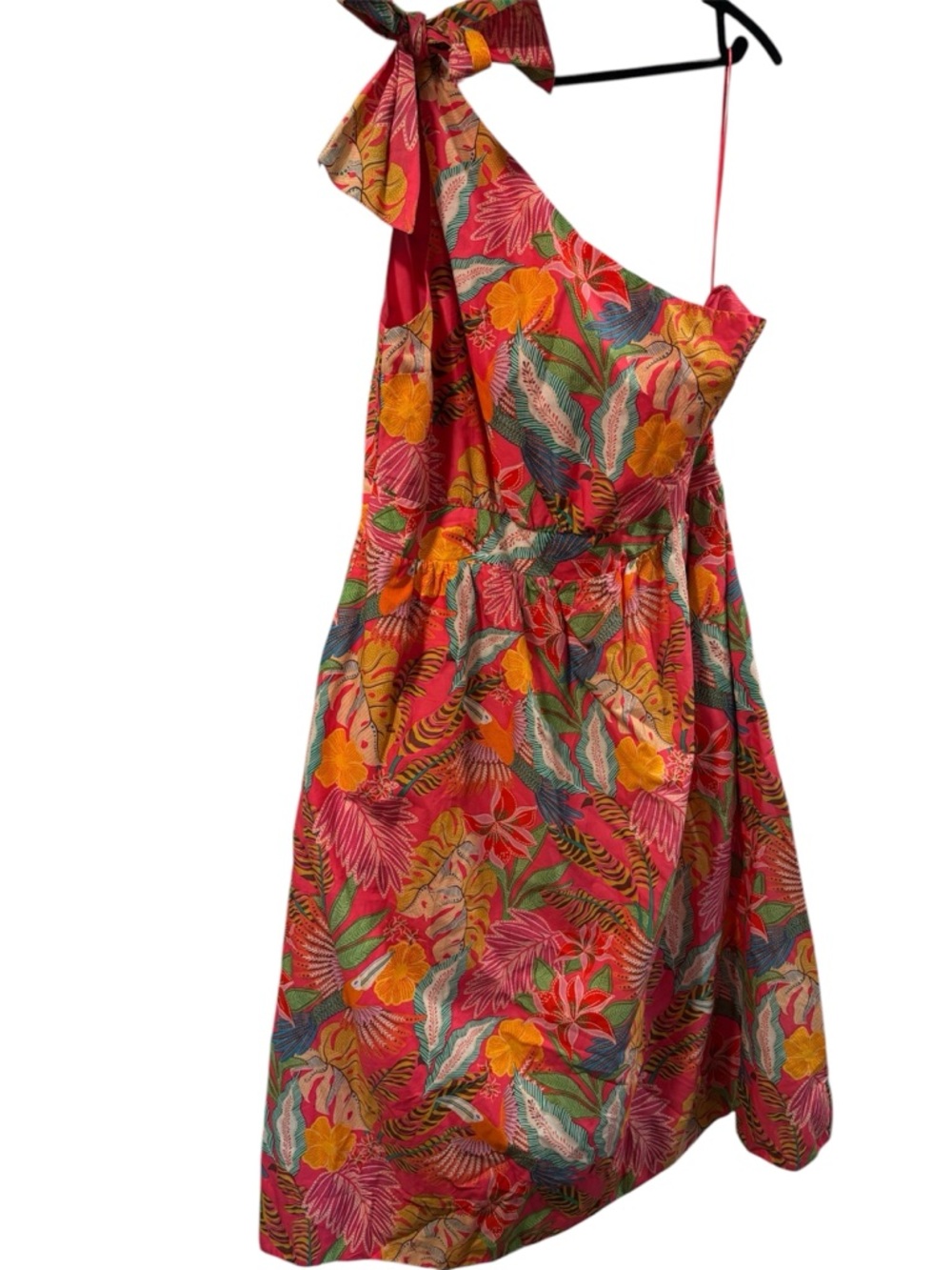 Gibson Latimer One-Shoulder Tropical Floral Dress NWT